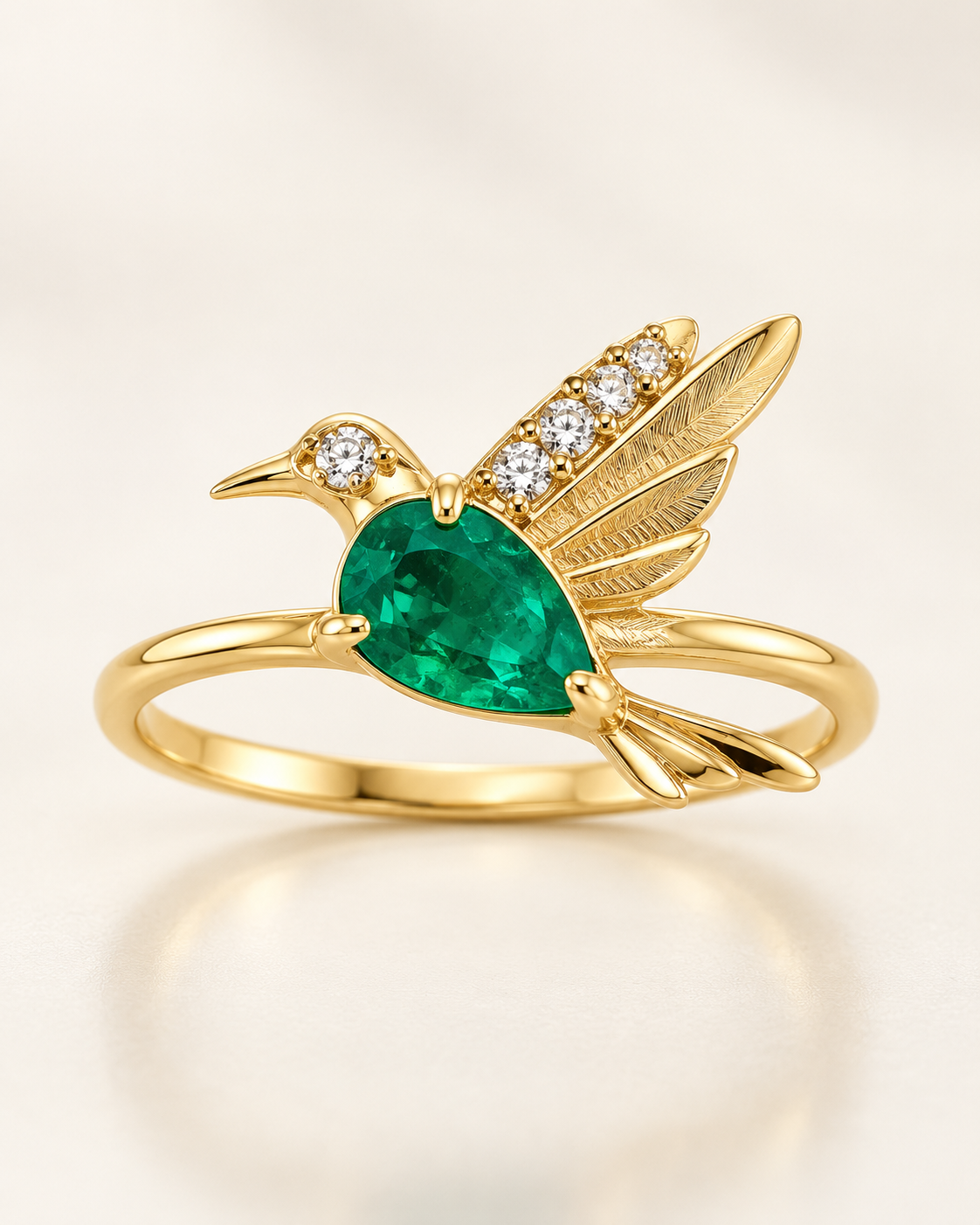 Anillo oro 18k colibrí